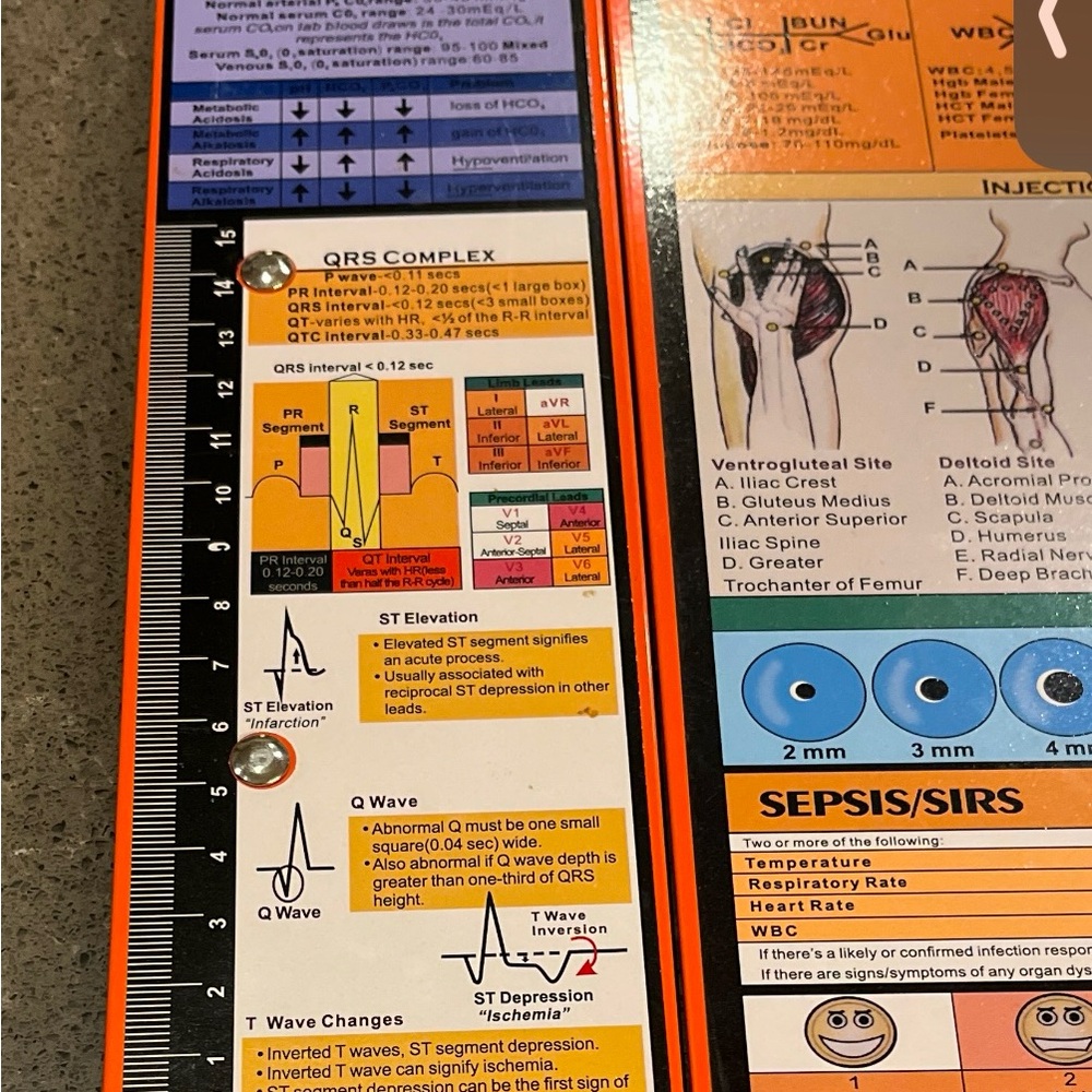 Like new full size nursing reference clipboard  w/ tables and charts - foldable - Picture 8 of 8